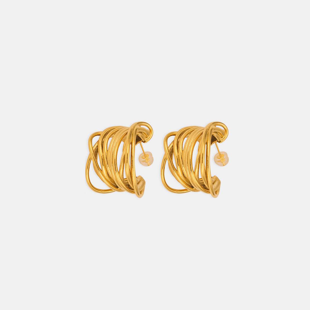 Titanium Steel Geometric Shape Earrings - Trendsi - Flyclothing LLC