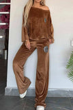 Full Size Boat Neck Long Sleeve Top and Pants Set - Trendsi - Flyclothing LLC