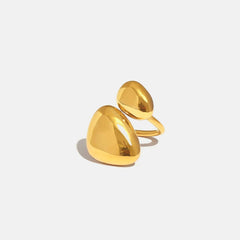 18K Gold-Plated Irregular Bypass Ring - Trendsi