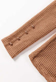 Decorative Button Round Neck Puff Sleeve Blouse - Trendsi - Flyclothing LLC