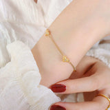 Titanium Steel Zircon Heart Bracelet - Trendsi - Flyclothing LLC