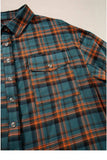Plaid Collared Neck Long Sleeve Shirt - Trendsi - Flyclothing LLC