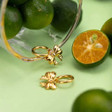 18K Gold-Plated Bow Earrings - Trendsi - Flyclothing LLC