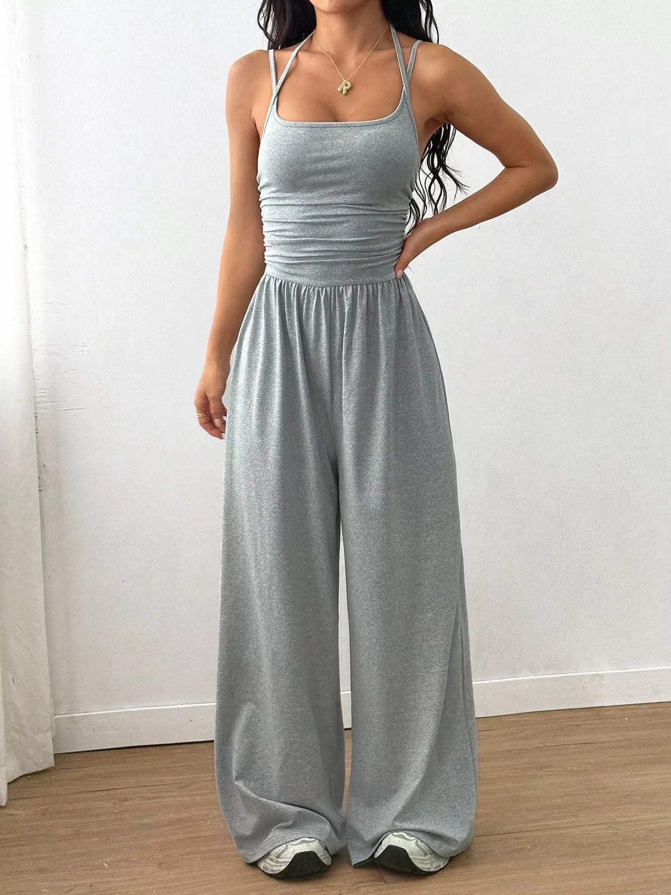 Spaghetti Strap Wide Leg Jumpsuit - Trendsi - Flyclothing LLC