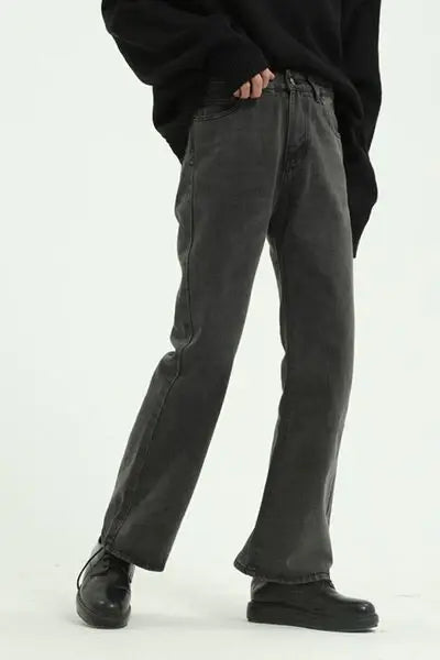 Straight Leg Jeans with Pockets - Trendsi - Flyclothing LLC