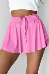 Drawstring High Waist Lined Active Skorts - Trendsi - Flyclothing LLC