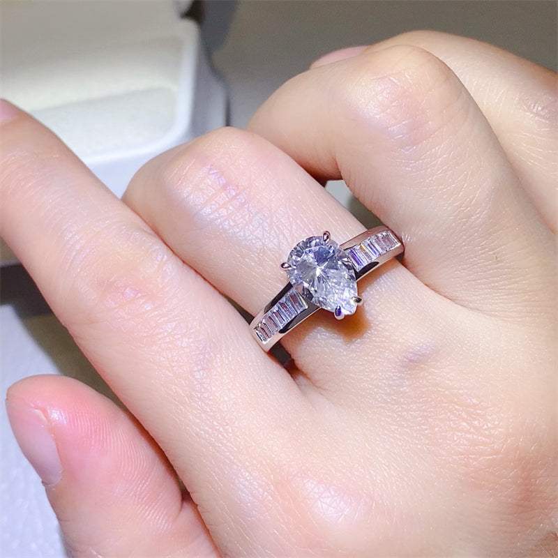 3 Carat Moissanite 925 Sterling Silver Ring - Trendsi - Flyclothing LLC
