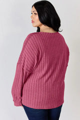 Basic Bae Full Size Ribbed Half Button Long Sleeve T-Shirt - ShopBasicbae - Flyclothing LLC