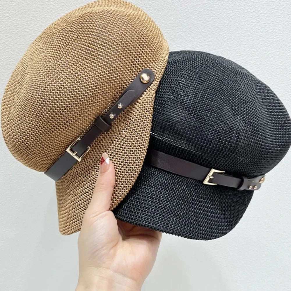 Straw Woven Buckle Hat - Trendsi - Flyclothing LLC