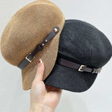 Straw Woven Buckle Hat - Trendsi - Flyclothing LLC