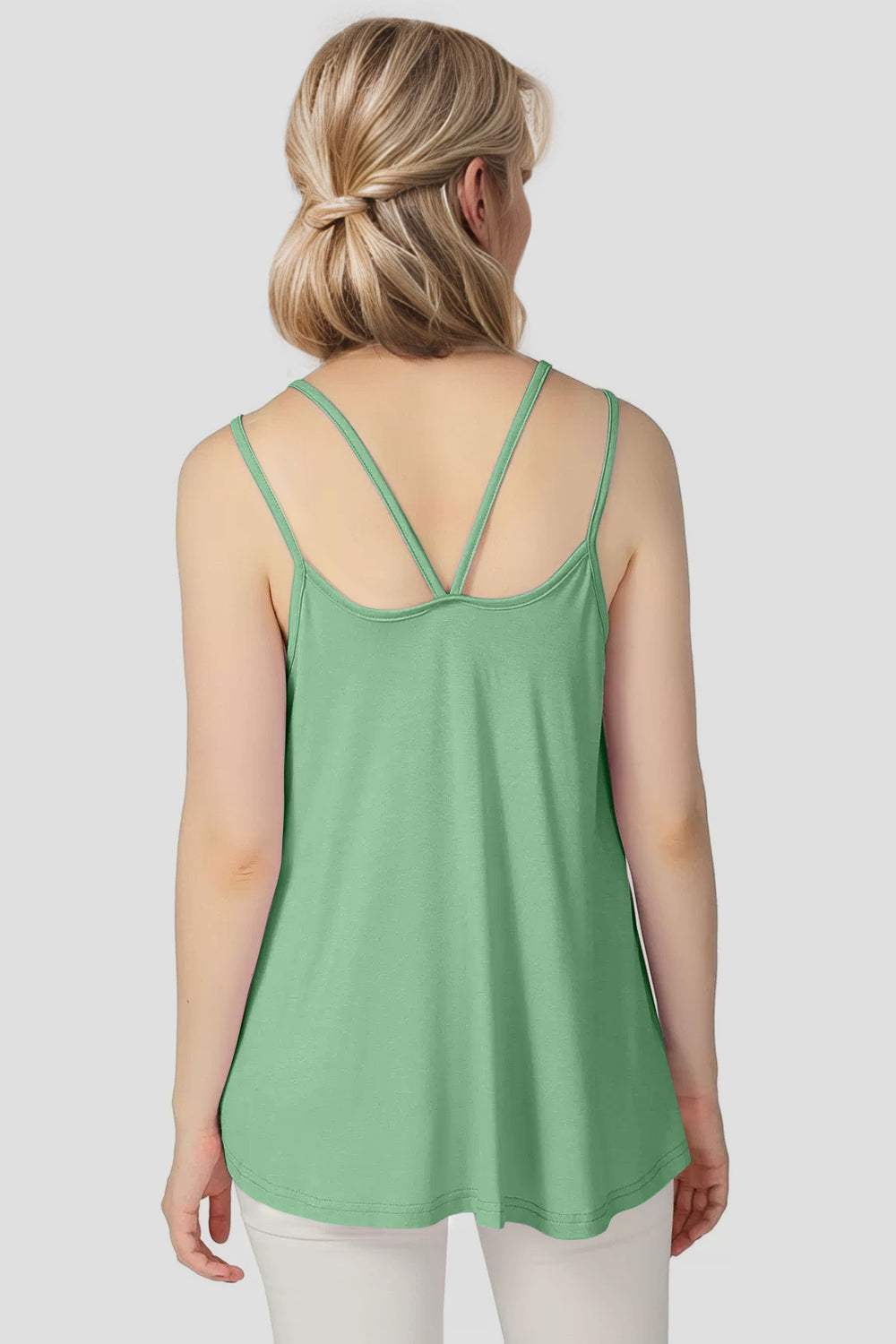 Basic Bae Bamboo Scoop Neck Double Spaghetti Straps Cami - Trendsi - Flyclothing LLC