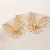 18K Gold-Plated Butterfly Earrings - Trendsi - Flyclothing LLC