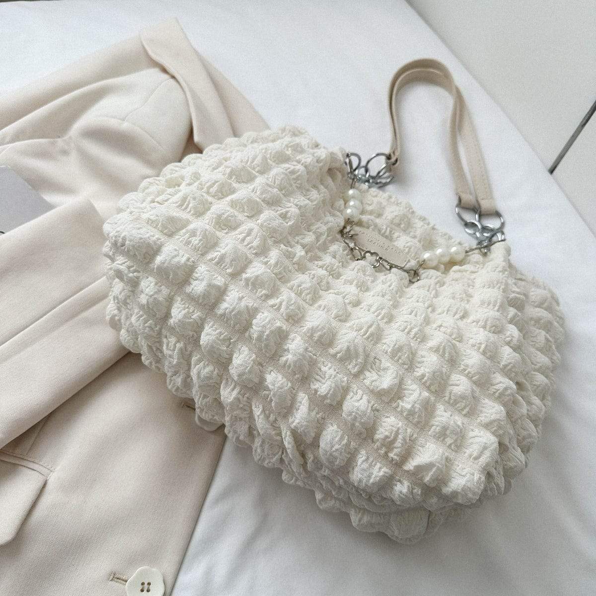 Bubble Textured Tote Bag - Trendsi - Flyclothing LLC