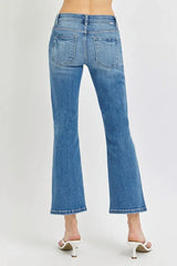 RISEN Full Size Low Rise Crop Flare Jeans Plus Size - Trendsi - Flyclothing LLC