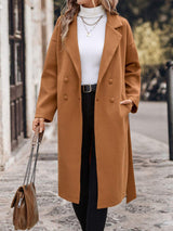 Perfee Dropped Shoulder Tie Waist Coat - Trendsi - Flyclothing LLC