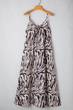 Abstract Print Tie Back Maxi Cami Dress - Trendsi