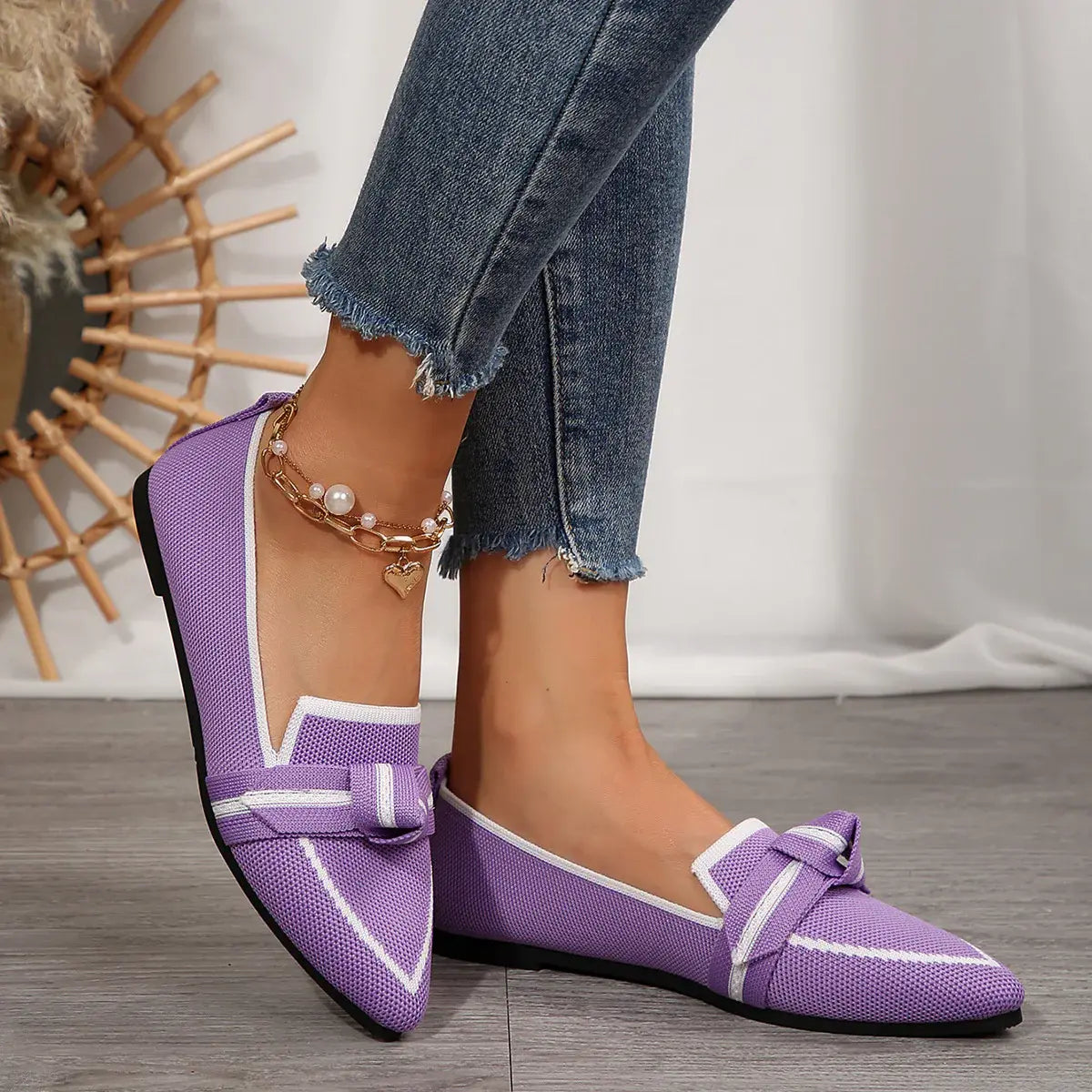 Point Toe Mesh Flat Slip-Ons - Trendsi - Flyclothing LLC