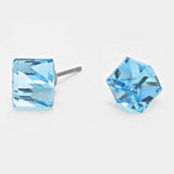 12mm Genuine crystal cube stud earrings - Madeline Love - Flyclothing LLC