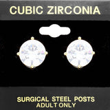 12mm Round CZ Stud Earrings - Madeline Love - Flyclothing LLC
