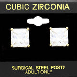 12mm Square CZ Stud Earrings - Madeline Love - Flyclothing LLC