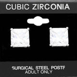 12mm Square CZ Stud Earrings - Madeline Love - Flyclothing LLC