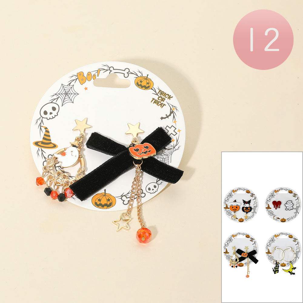 12Pairs - Mismatch Halloween Earrings - Madeline Love - Flyclothing LLC