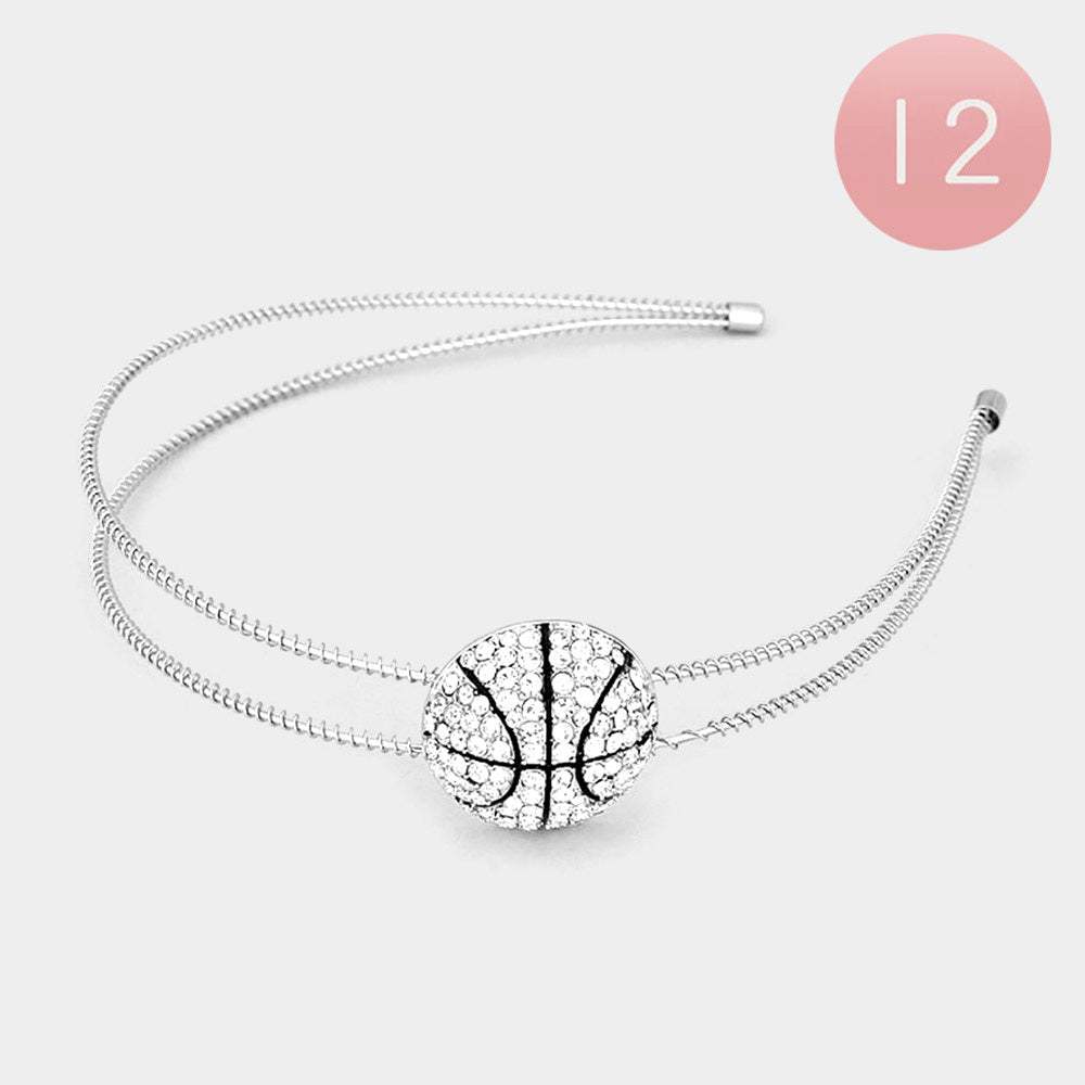 12PCS - Crystal Pave Basketball Headbands - Madeline Love - Flyclothing LLC