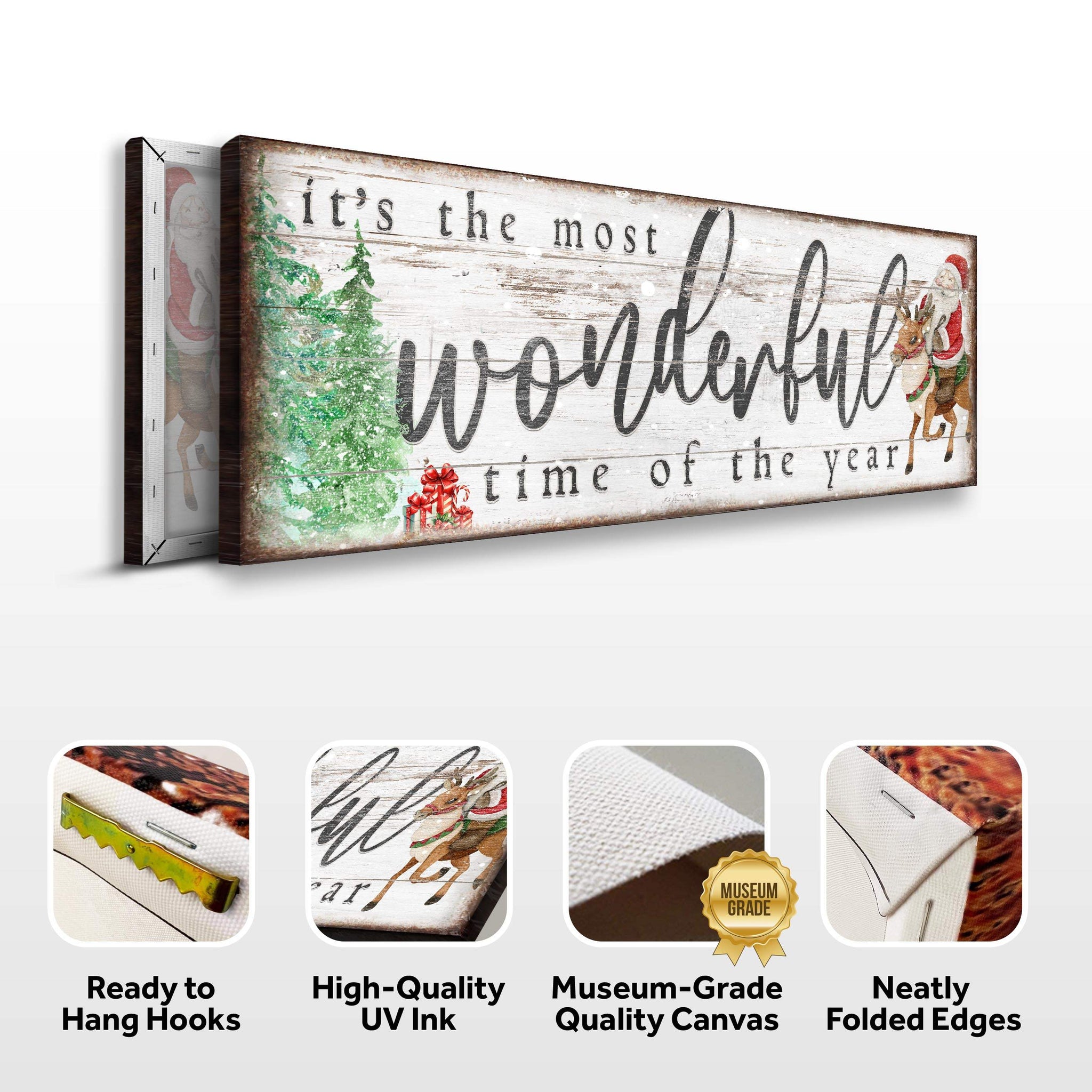 It's The Most Wonderful Time Of The Year Christmas Sign II - Tailored Canvases - Flyclothing LLC