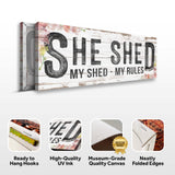 Personalized She Shed Sign XIV - Tailored Canvases - Flyclothing LLC
