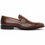 13-500-BRN ROMA Ostrich Quill Penny Loafer, Brown - Zelli Italia - Flyclothing LLC