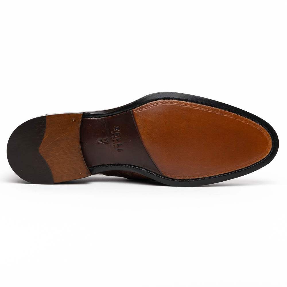 13-500-BRN ROMA Ostrich Quill Penny Loafer, Brown - Zelli Italia - Flyclothing LLC