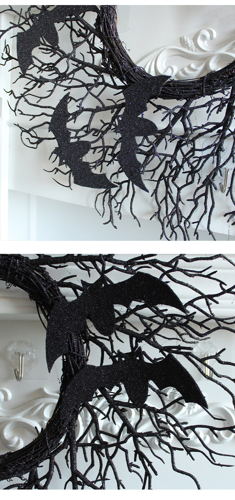Halloween Simulation Decoration Wreath Black - My Store - Flyclothing LLC