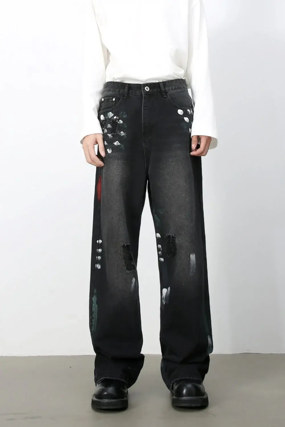 Men's Paint Loose Jeans - Trendsi - Flyclothing LLC
