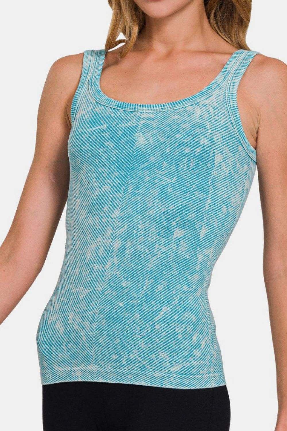 Zenana Ribbed Scoop Neck Tank - Trendsi - Flyclothing LLC