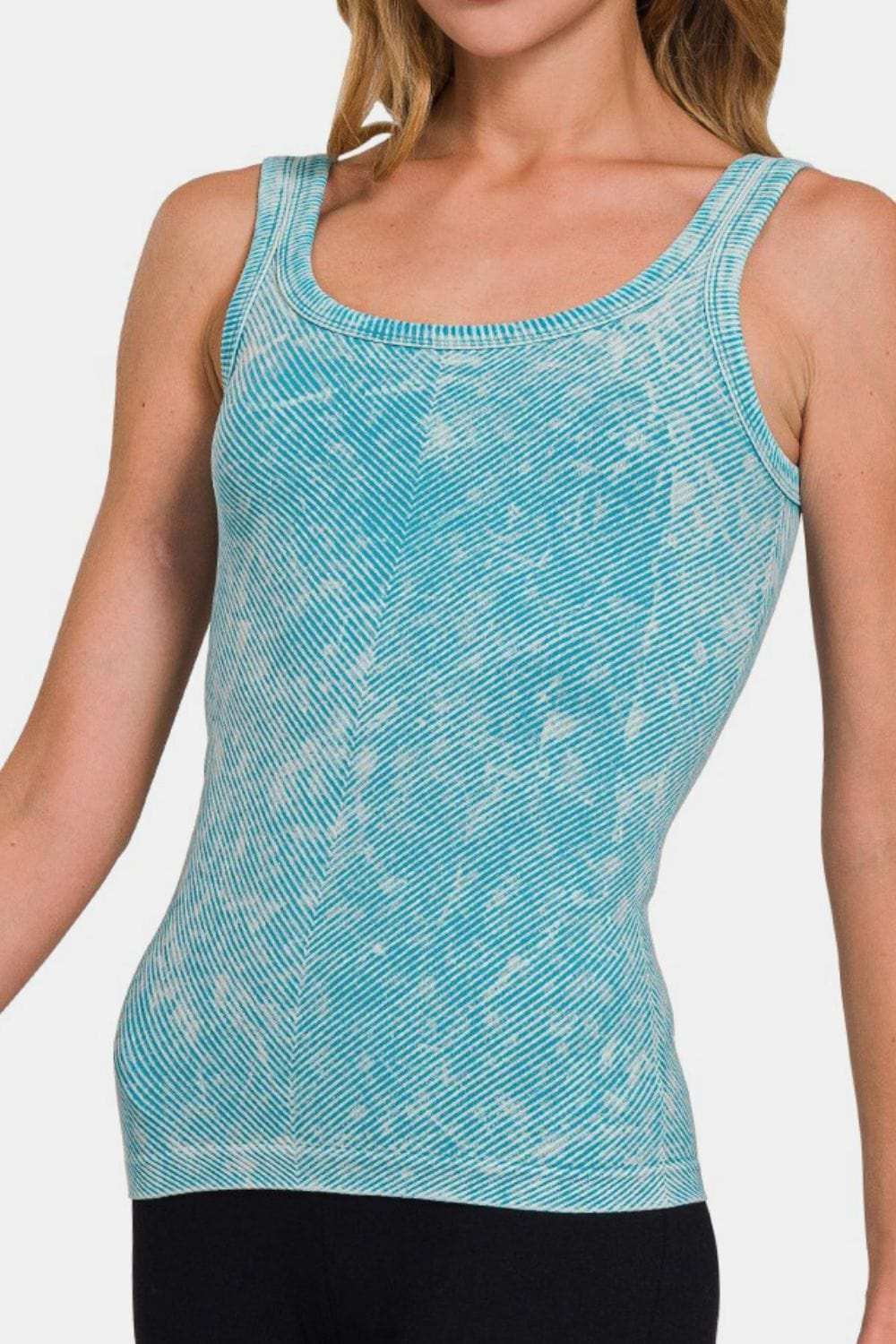 Zenana Ribbed Scoop Neck Tank - Trendsi - Flyclothing LLC