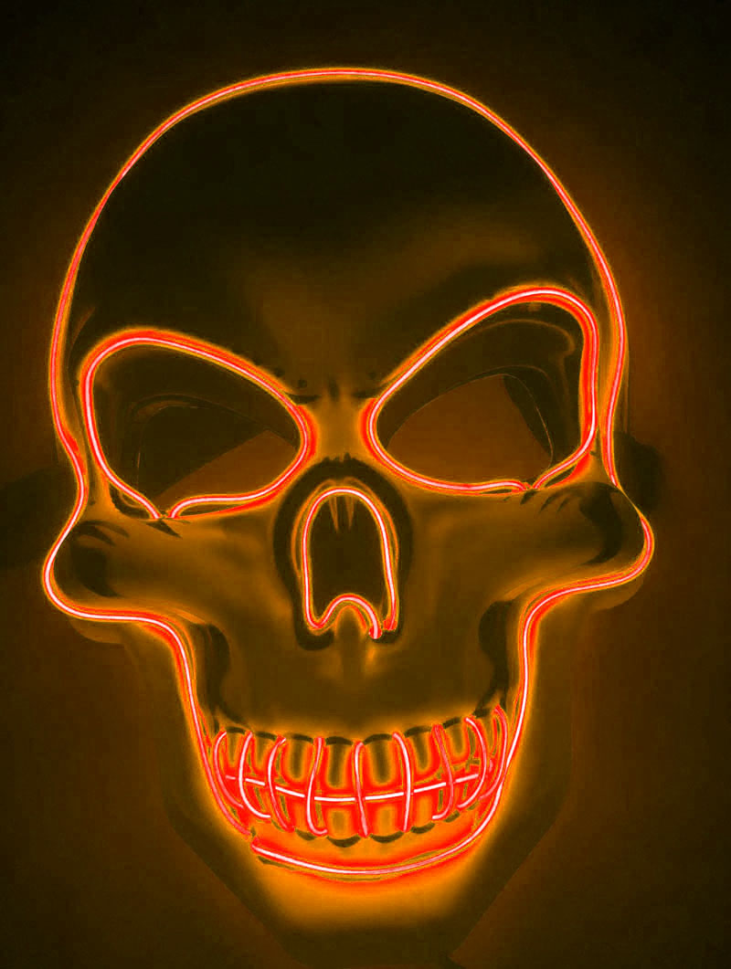 Halloween Skeleton Mask LED Glow Scary Mask - My Store - Flyclothing LLC