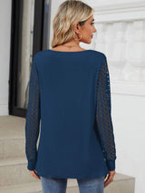 Cutout Round Neck Long Sleeve T-Shirt - Trendsi - Flyclothing LLC