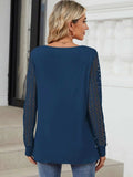 Cutout Round Neck Long Sleeve T-Shirt - Trendsi - Flyclothing LLC