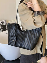 Woven Texture Large Capacity Tote Bag - Trendsi - Flyclothing LLC