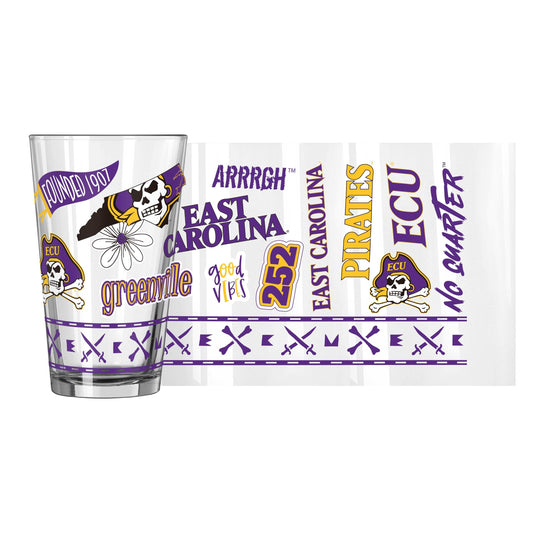 East Carolina 16oz Native Pint Glass - Logo Brands - Flyclothing LLC