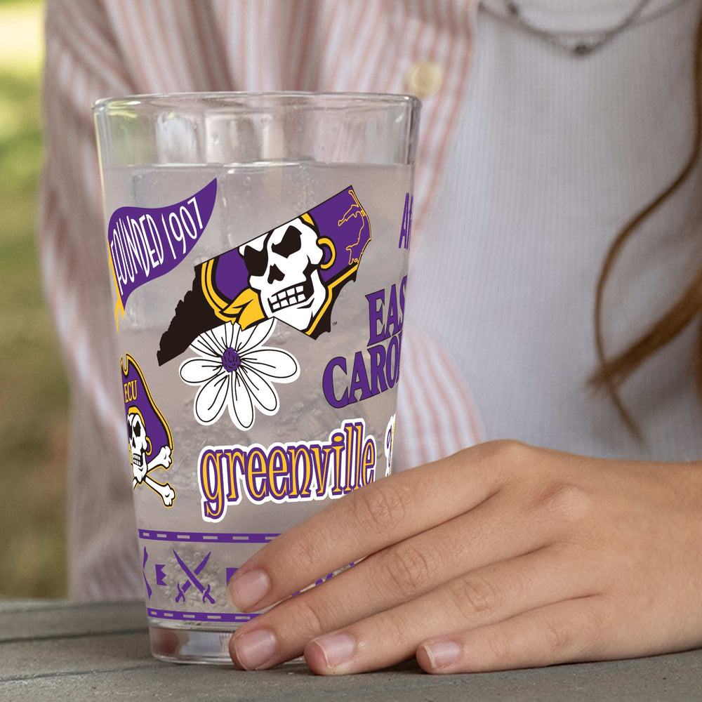 East Carolina 16oz Native Pint Glass - Logo Brands - Flyclothing LLC