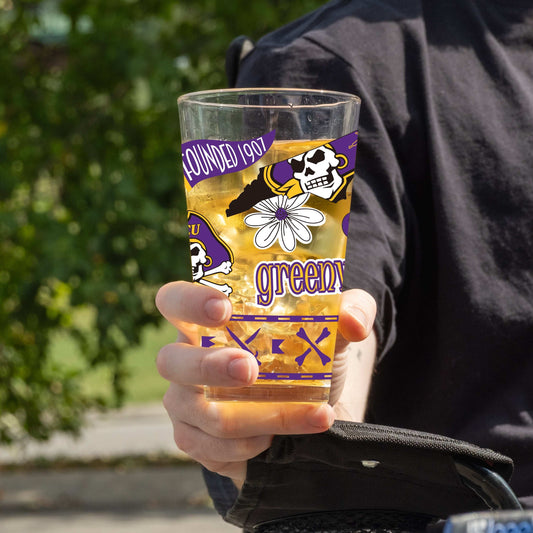 East Carolina 16oz Native Pint Glass - Logo Brands - Flyclothing LLC