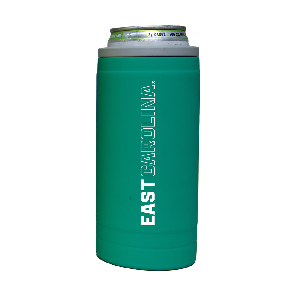 East Carolina 12oz Optic Stacked Soft Touch Slim Coolie
