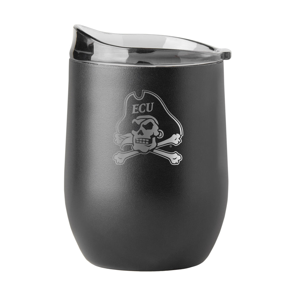 East Carolina GunMetal 16oz Black Powder Curved Beverage