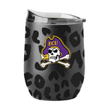 East Carolina Leopard 16oz Black Powdercoat Curved Beverage