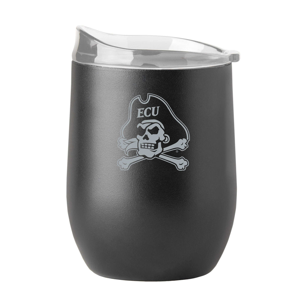East Carolina Black 16oz Etch Powder Coat Curved Beverage - Logo Brands - Flyclothing LLC