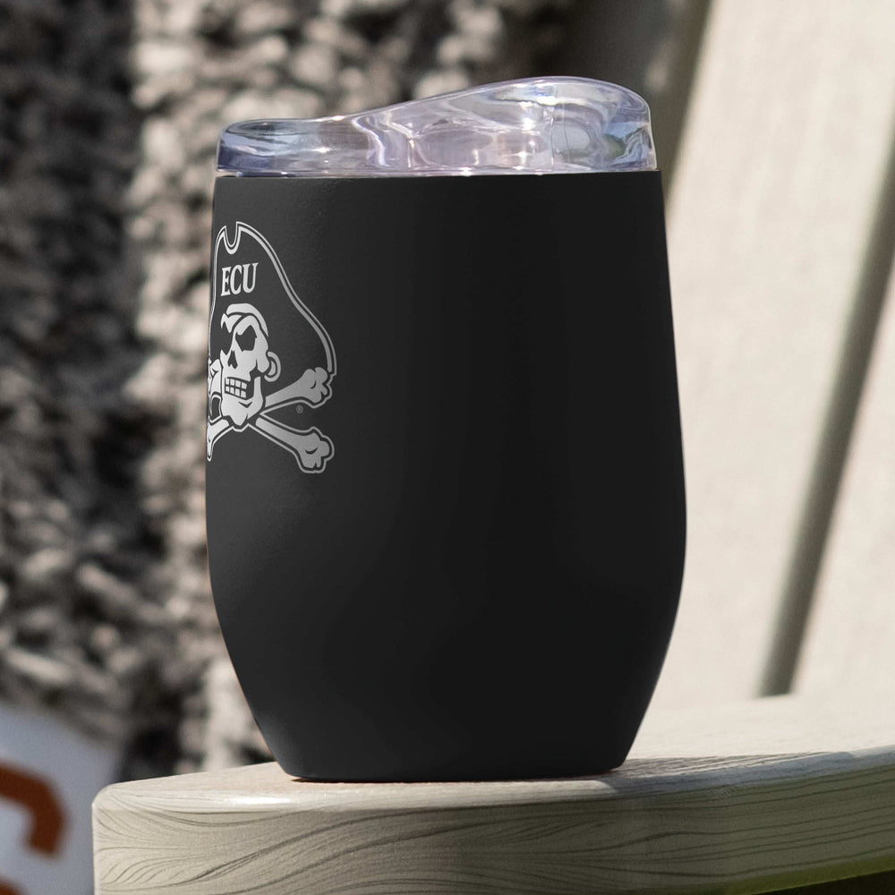 East Carolina Black 16oz Etch Powder Coat Curved Beverage - Logo Brands - Flyclothing LLC