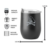 East Carolina Black 16oz Etch Powder Coat Curved Beverage