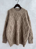 Diamond Round Neck Long Sleeve Sweater - Trendsi - Flyclothing LLC