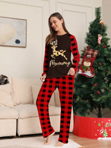 Full Size Family Matching Christmas Pajamas Set with Reindeer Graphic Plus Size - Trendsi - Flyclothing LLC